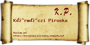 Körmöczi Piroska névjegykártya