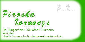 piroska kormoczi business card