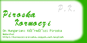 piroska kormoczi business card